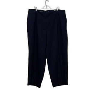 Talbots Bristol Crop Pants Navy Linen size 18w nwt